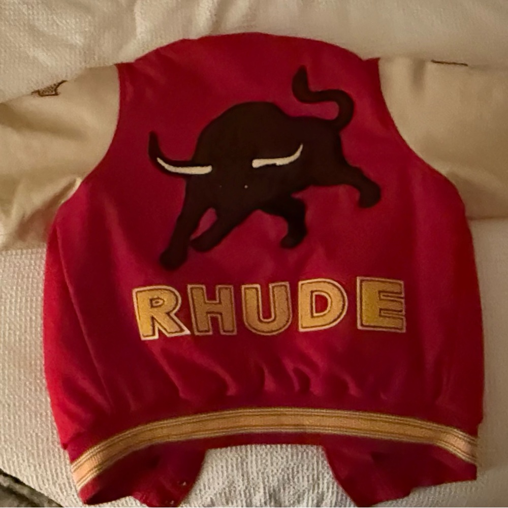 Authentic RHUDE Red Varsity Jacket - Picture 2 of 4